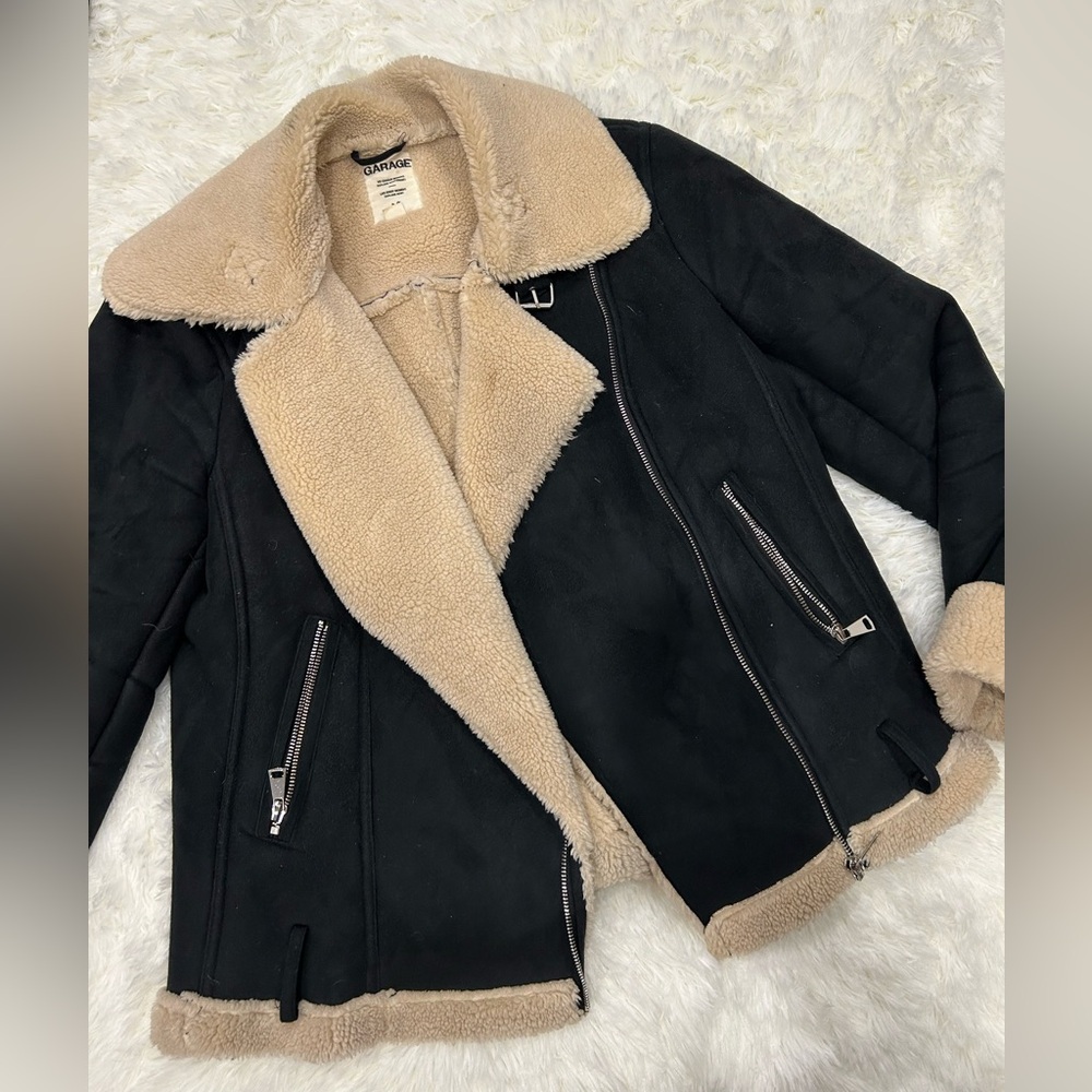 Salvage Black and Cream Teddy Jacket